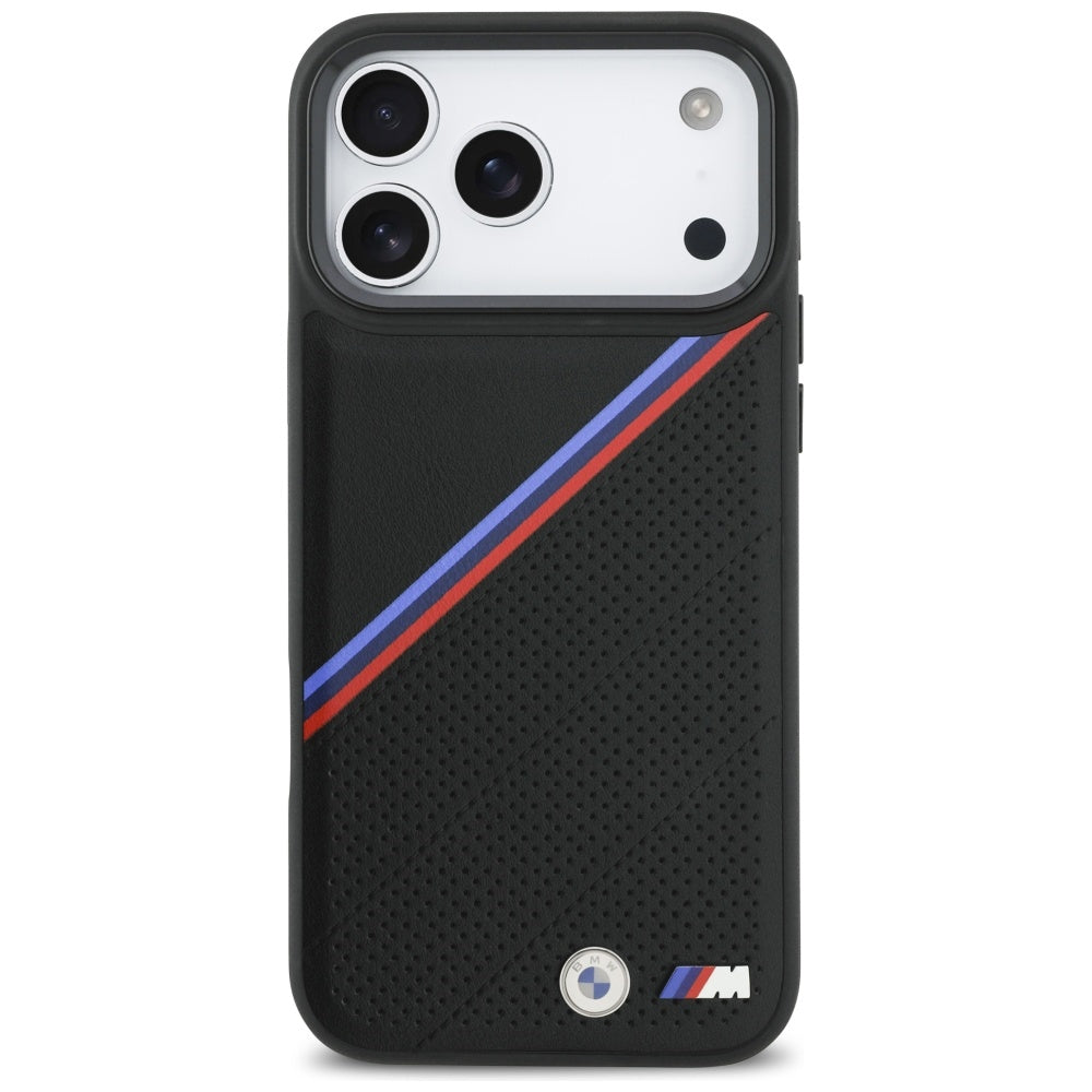 BMW M Tricolor Metal Logo MagSafe Case for iPhone 17 Pro Max - Black