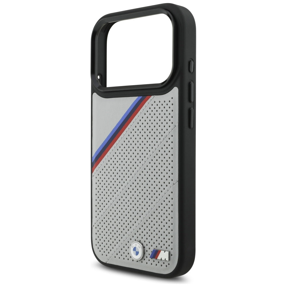 BMW M Tricolor Metal Logo MagSafe Case til iPhone 17 Pro - Grå