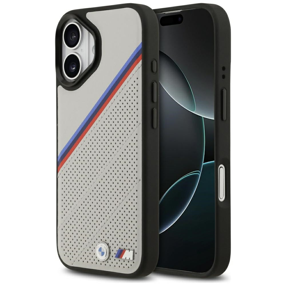 BMW M Tricolor Metal Logo MagSafe Case til iPhone 17 - Grå