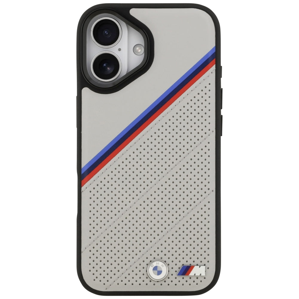 BMW M Tricolor Metal Logo MagSafe Case til iPhone 17 - Grå