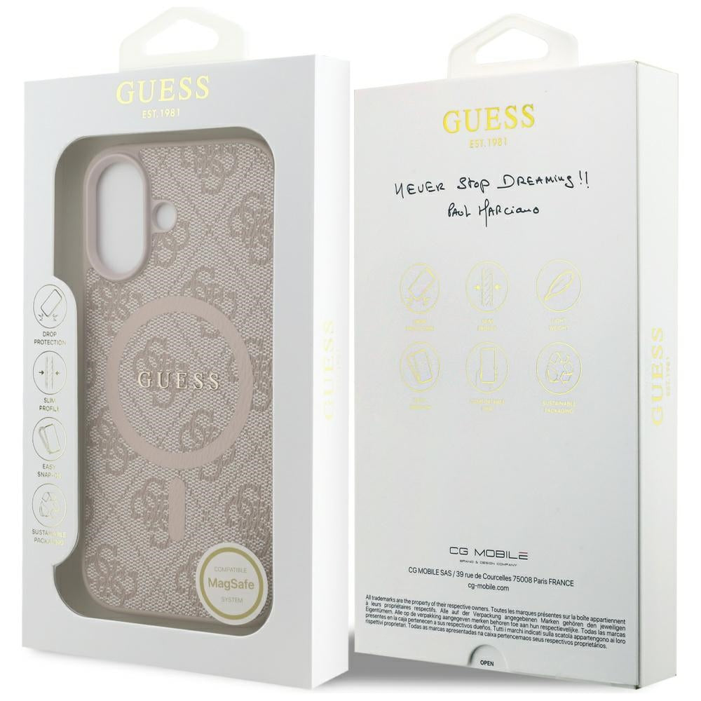 Guess 4G Ring Classic Logo MagSafe Case til iPhone 17 - Pink
