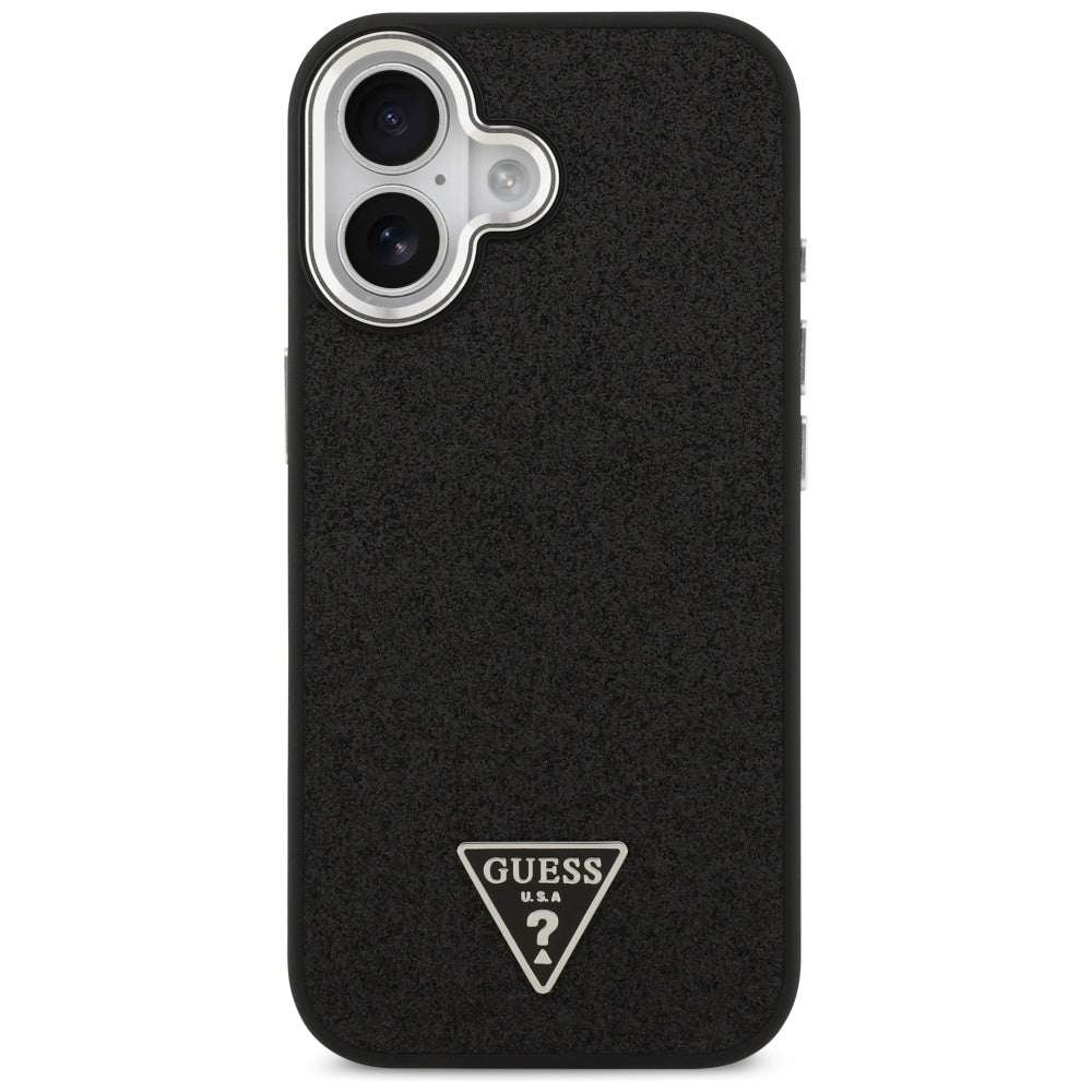 Guess Glitter Triangle Logo MagSafe Case til iPhone 17 - sort