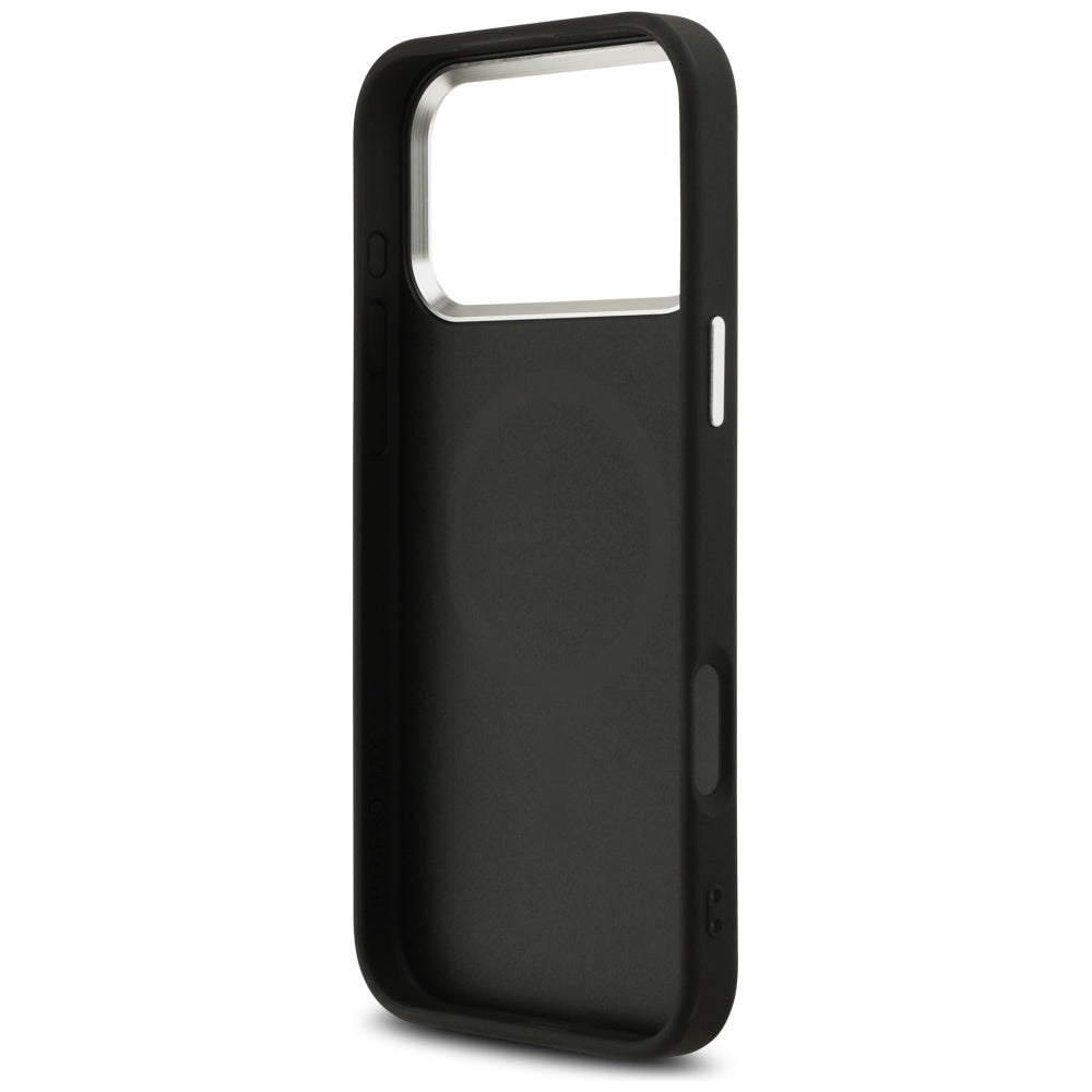 Guess Glitter Triangle Logo MagSafe Case til iPhone 17 Pro Max - sort