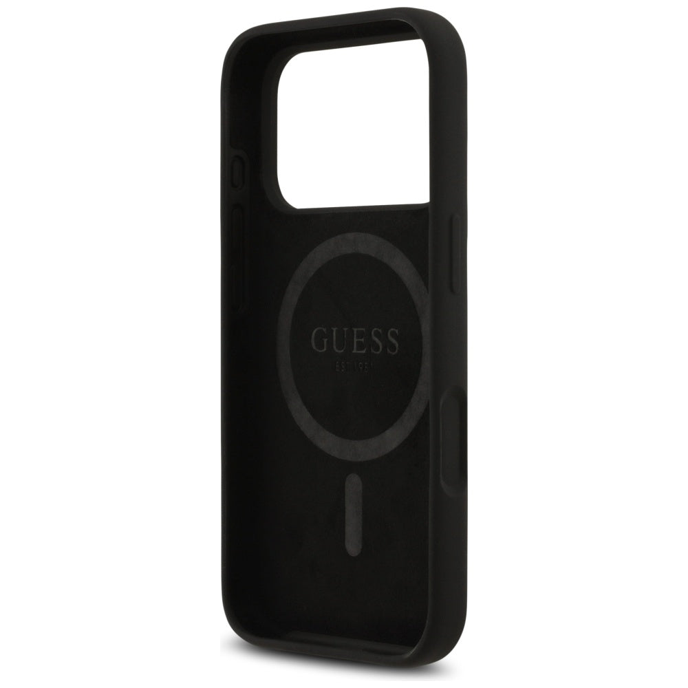 Guess Silicone Triangle Logo MagSafe Case til iPhone 17 Pro - sort