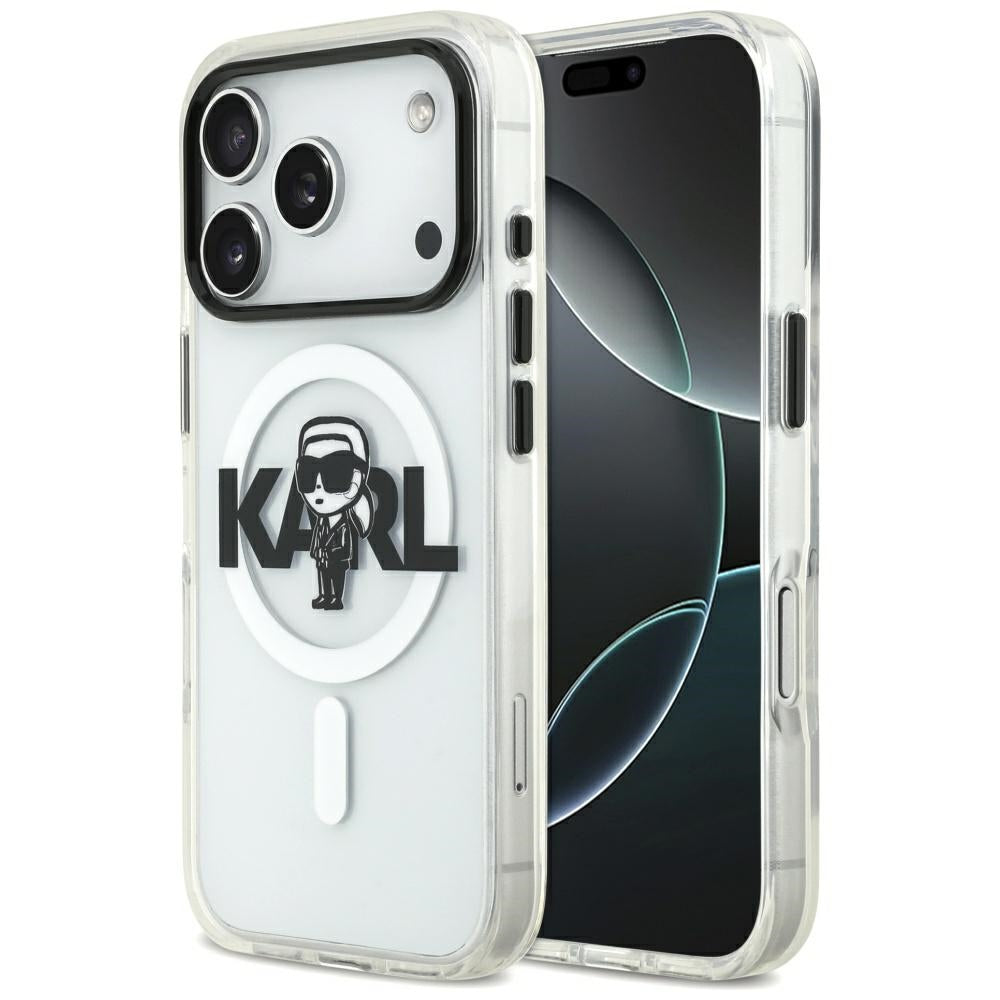 Karl Lagerfeld IML Karl Sketch Logo MagSafe Case til iPhone 17 Pro - Gennemsigtig