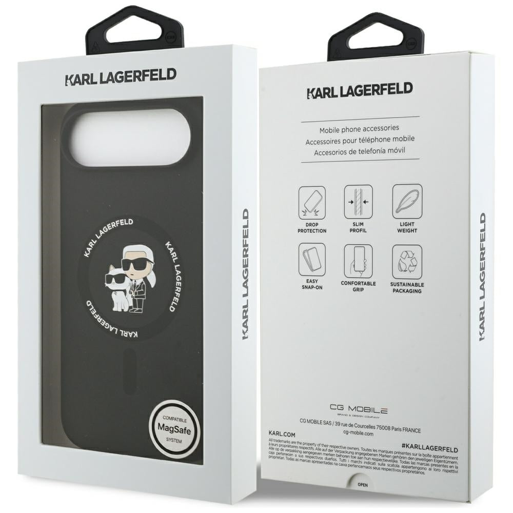 Karl Lagerfeld Silicone Karl & Choupette Ring MagSafe Case til iPhone 17 Air - sort