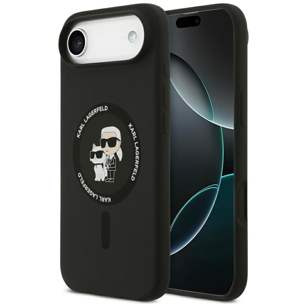 Karl Lagerfeld Silicone Karl & Choupette Ring MagSafe Case til iPhone 17 Air - sort