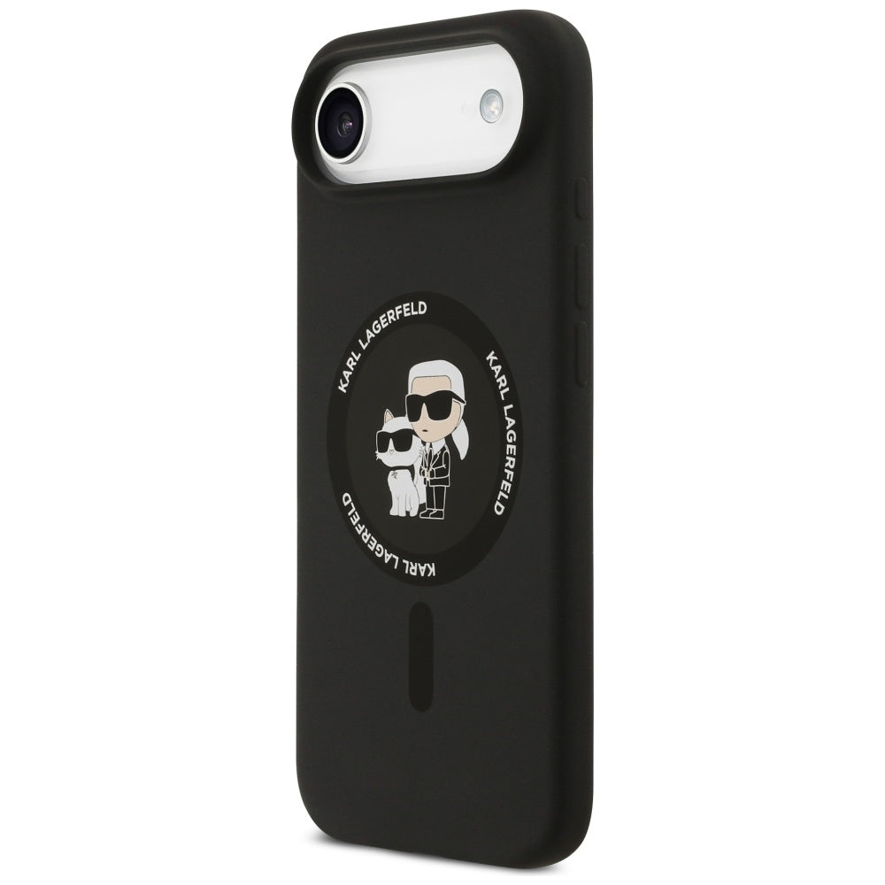 Karl Lagerfeld Silicone Karl & Choupette Ring MagSafe Case til iPhone 17 Air - sort