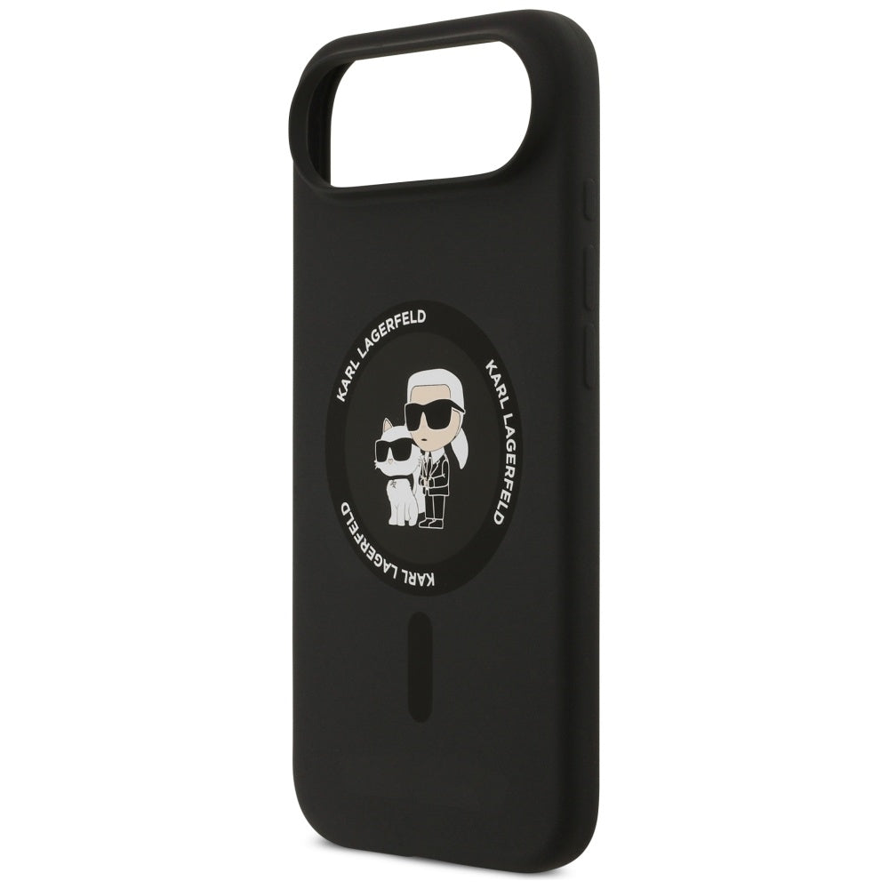Karl Lagerfeld Silicone Karl & Choupette Ring MagSafe Case til iPhone 17 Air - sort
