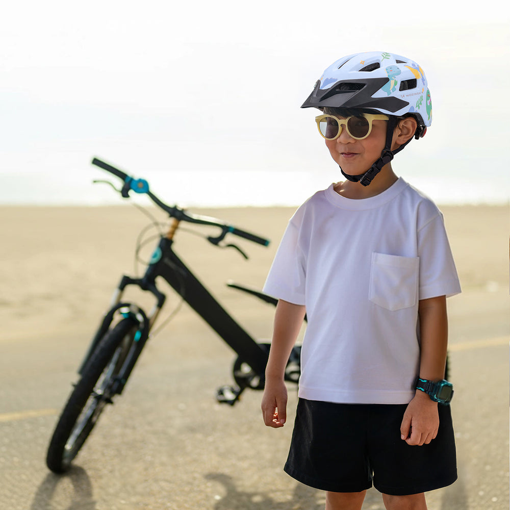 Wozinsky børns MTB cykelhjelm med aftagelig visir XS - lysblå