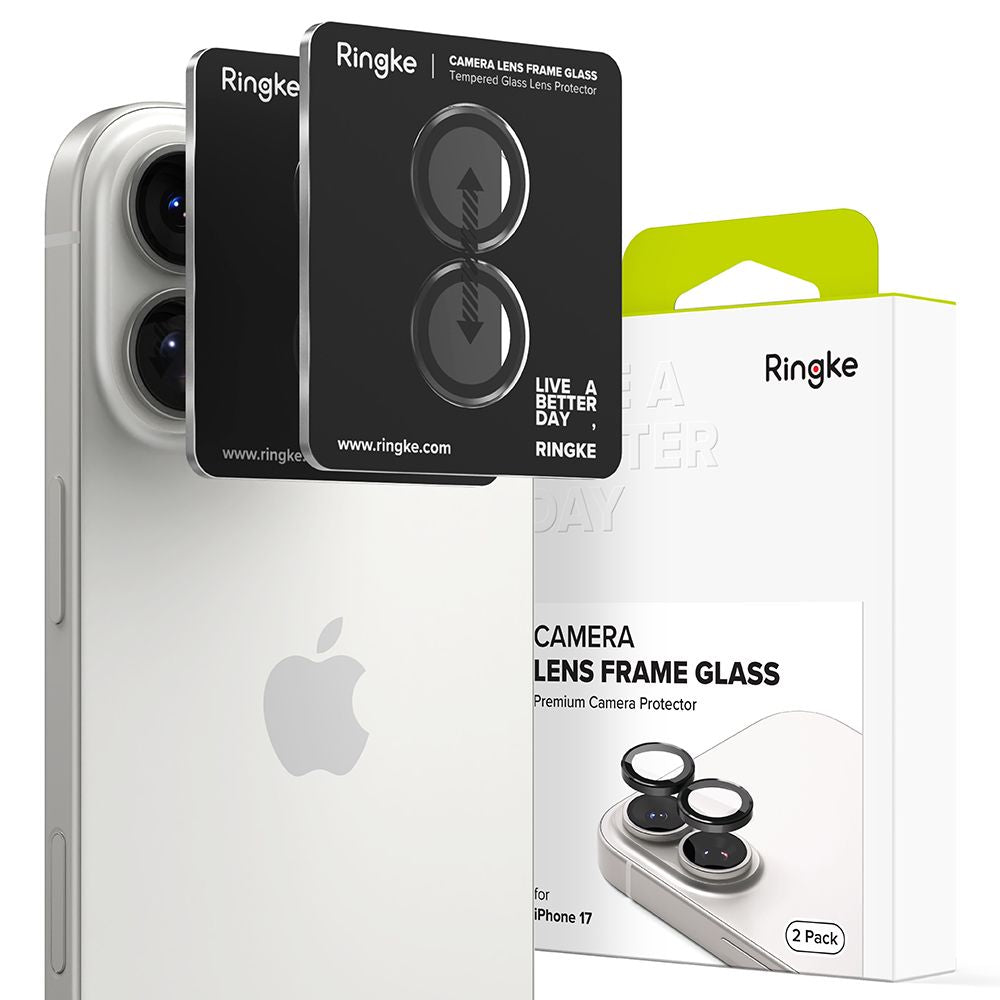 Ringke Camera Frame Protector 2-pakke til iPhone 17 - sort