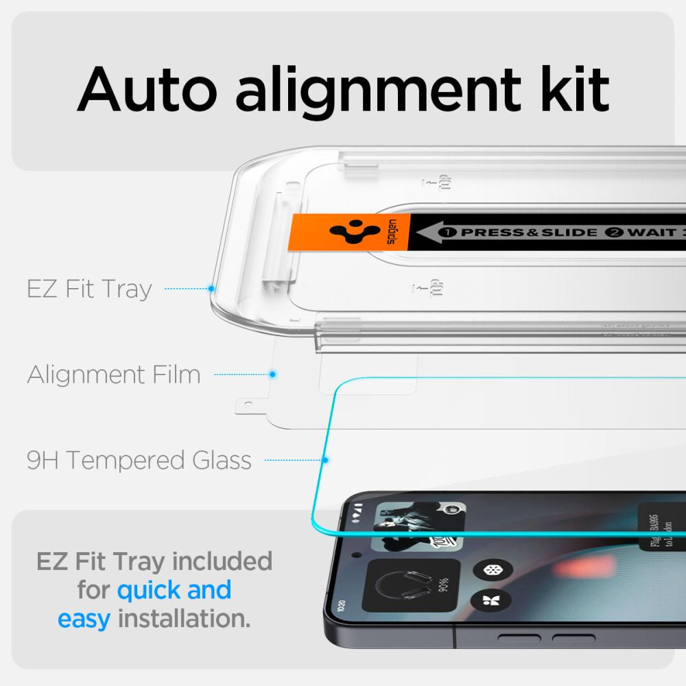 Spigen Glas.TR EZ Fit Hærdet glas 2-pakke til ingenting Telefon 3 - Transparent