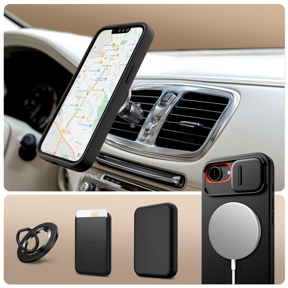 Tech-Protect Kevlar Aura MagSafe Case for iPhone 16e - Black