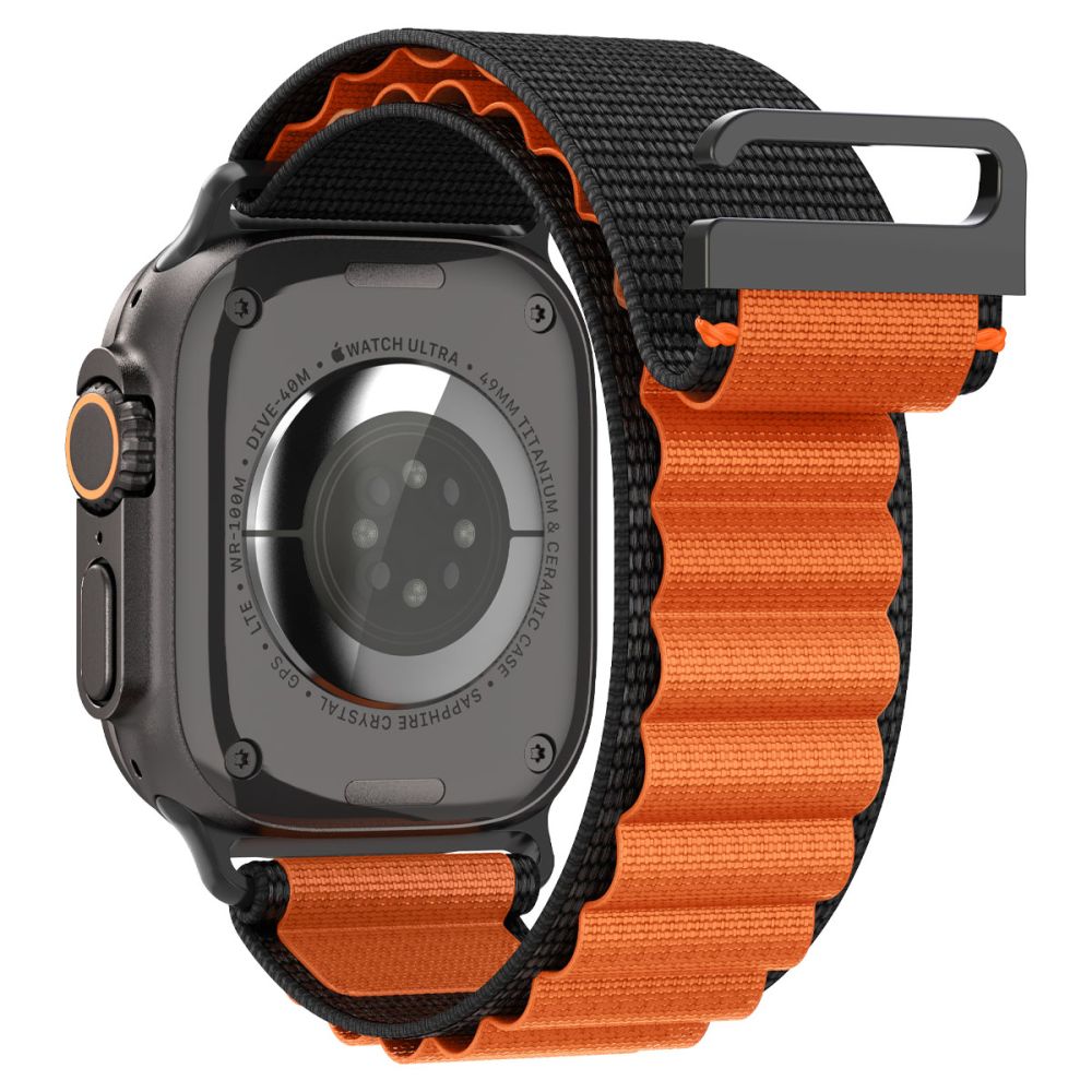 Spigen WBF1 rem til Apple Watch 44 / 45 / 46 / 49 mm - sort og orange