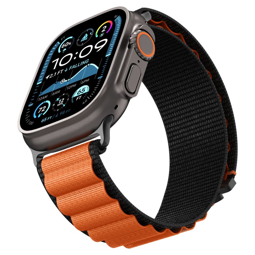 Spigen WBF1 rem til Apple Watch 44 / 45 / 46 / 49 mm - sort og orange