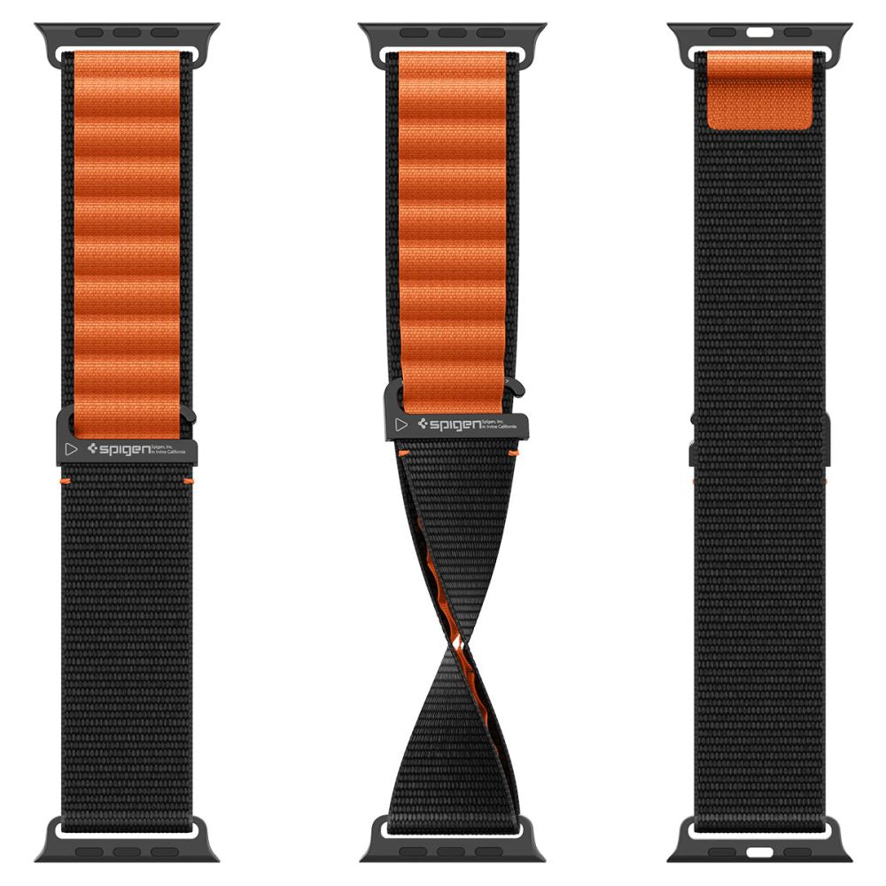 Spigen WBF1 rem til Apple Watch 44 / 45 / 46 / 49 mm - sort og orange