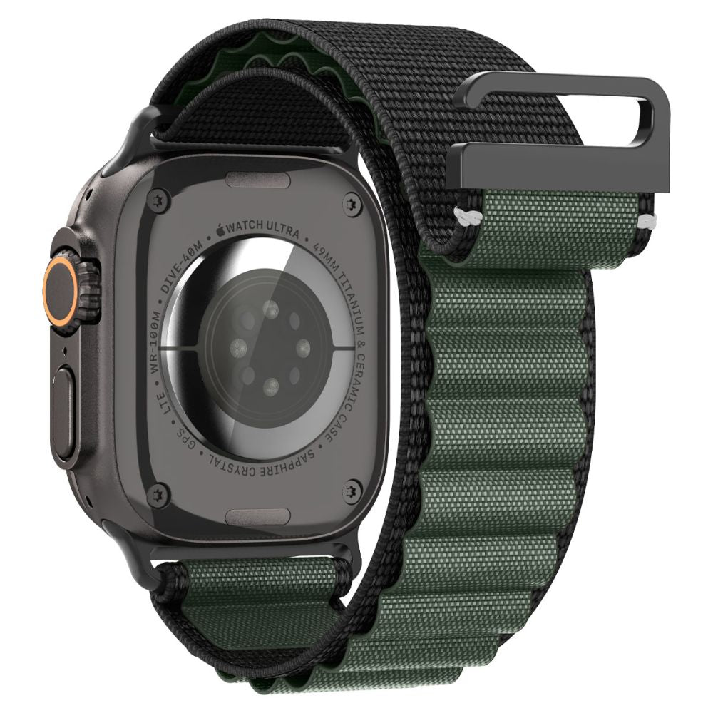 Strap Spigen WBF1 Strap til Apple Watch 44 / 45 / 46 / 49 mm - sort og grøn