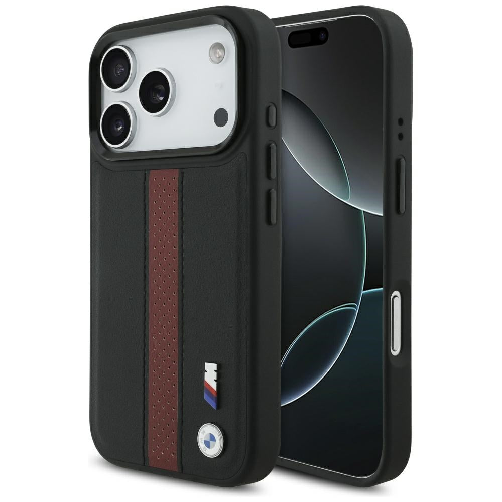 BMW M Perforeret Stripe Logo MagSafe Case til iPhone 17 Pro - Rød
