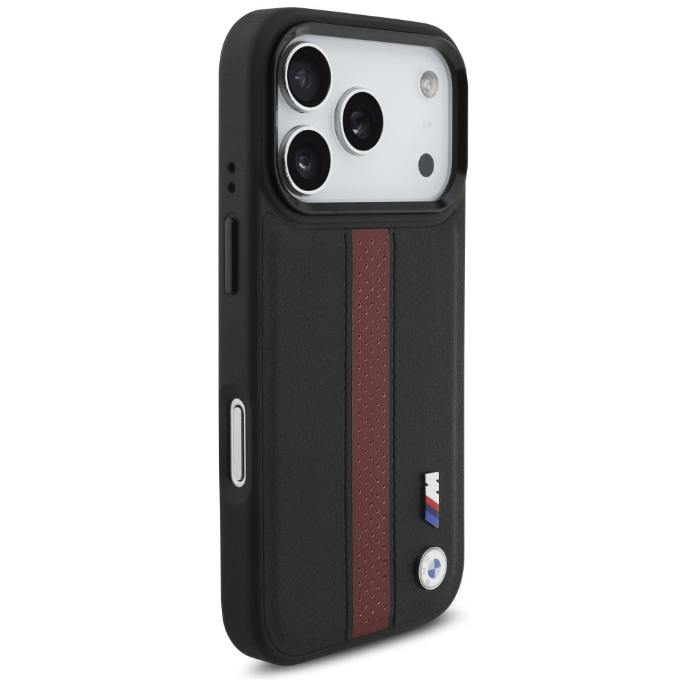 BMW M Perforeret Stripe Logo MagSafe Case til iPhone 17 Pro - Rød