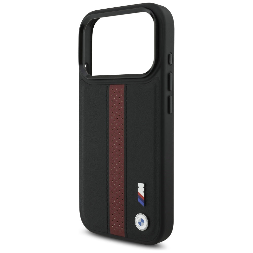 BMW M Perforeret Stripe Logo MagSafe Case til iPhone 17 Pro - Rød