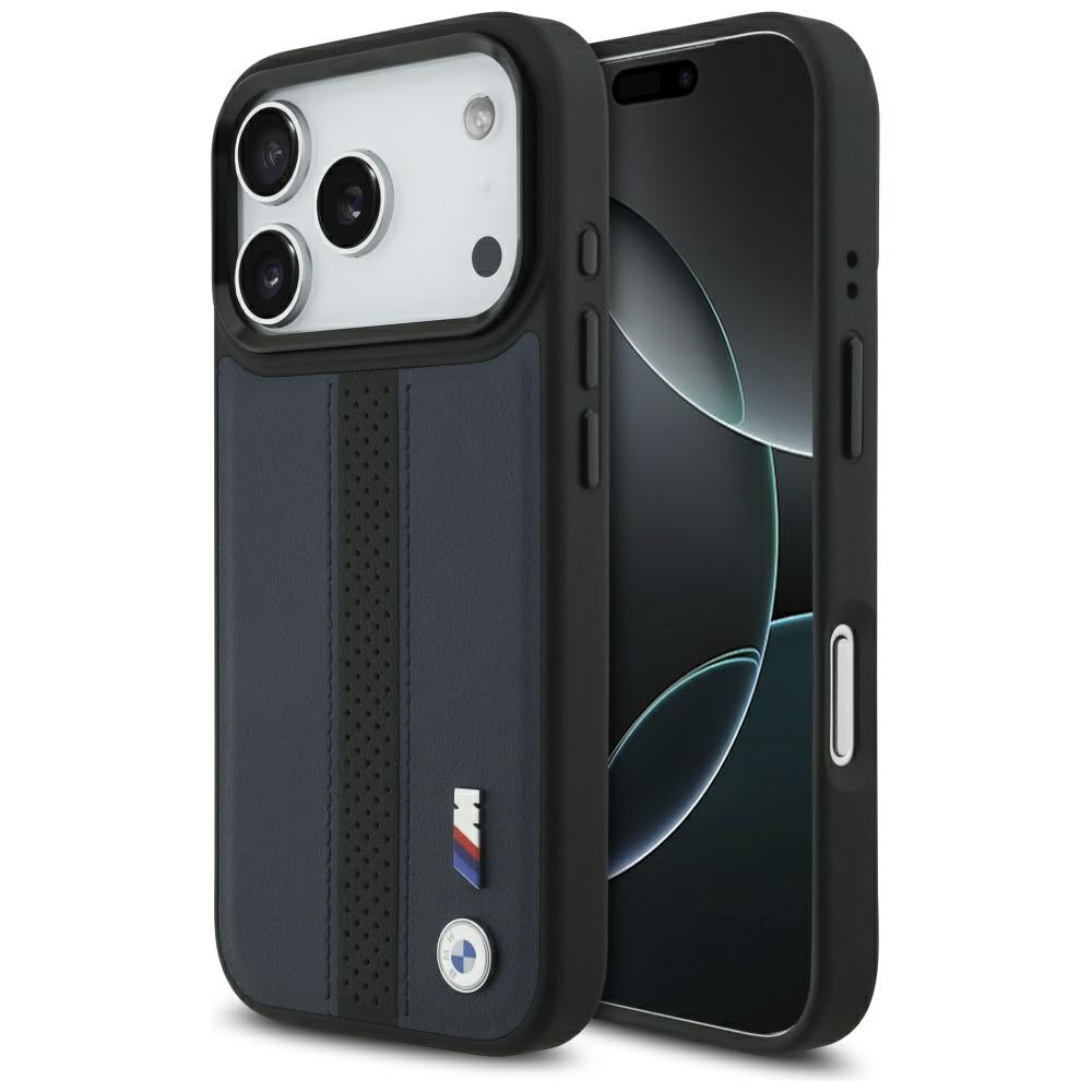 BMW M Perforeret Stripe Logo MagSafe Case til iPhone 17 Pro - Navy Blue