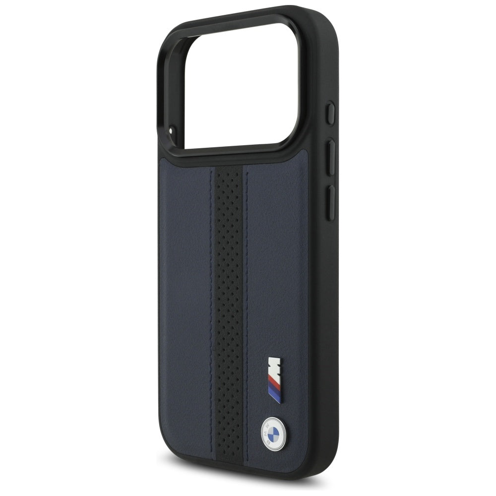 BMW M Perforeret Stripe Logo MagSafe Case til iPhone 17 Pro - Navy Blue