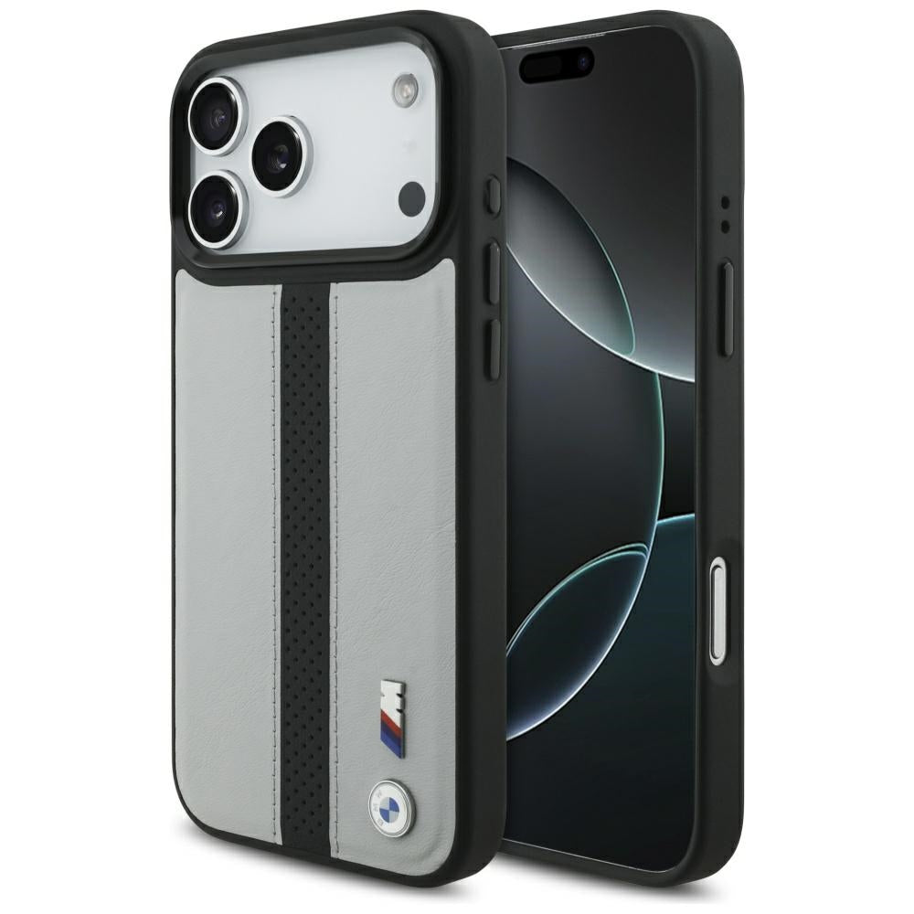 BMW M Perforeret Stripe Logo MagSafe Case til iPhone 17 Pro Max - Grå