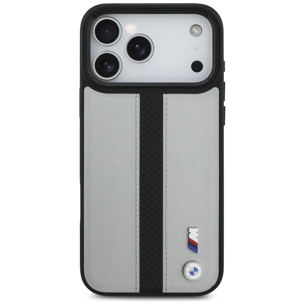 BMW M Perforeret Stripe Logo MagSafe Case til iPhone 17 Pro Max - Grå