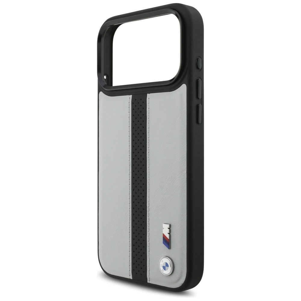 BMW M Perforeret Stripe Logo MagSafe Case til iPhone 17 Pro Max - Grå