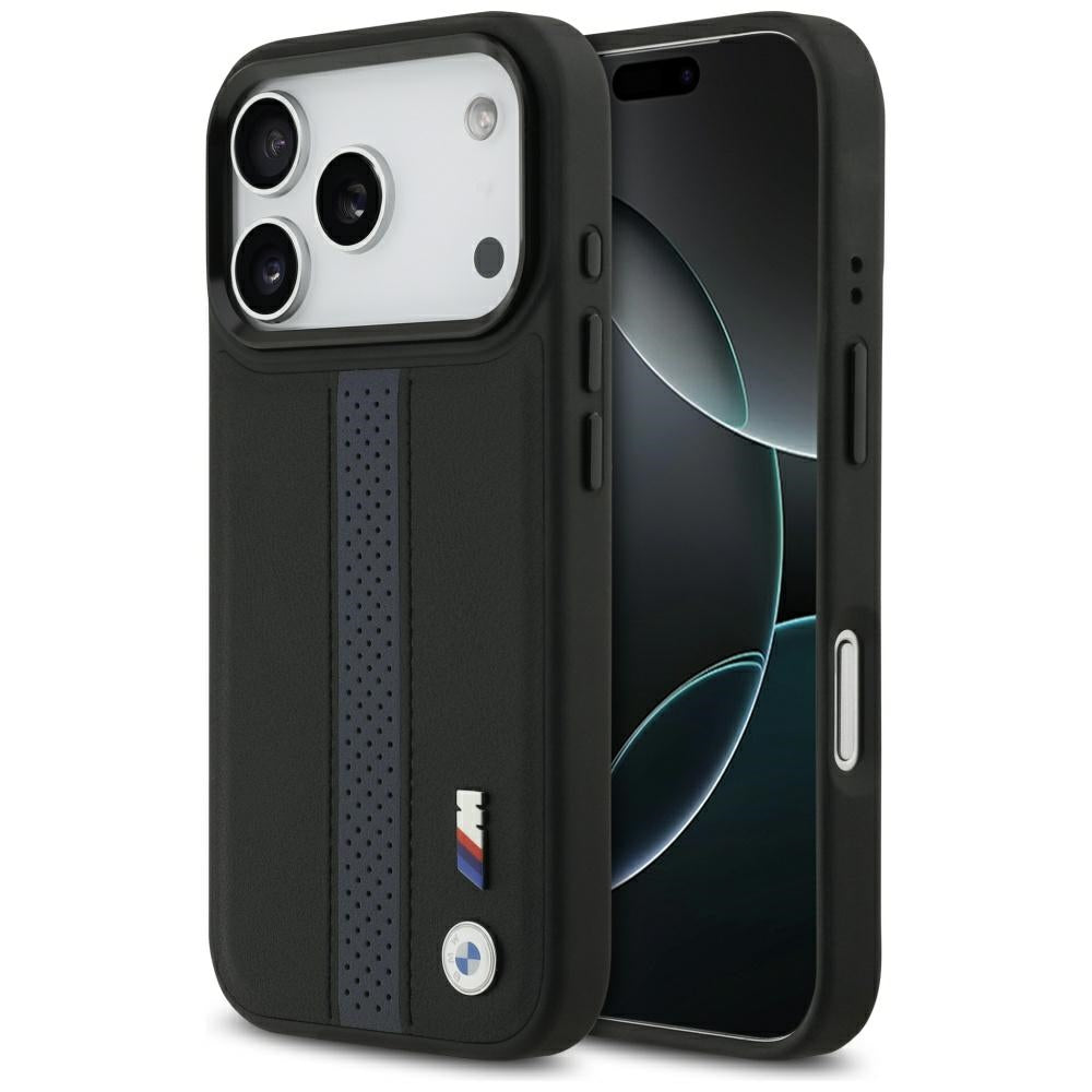 BMW M Perforeret Stripe Logo MagSafe Case til iPhone 17 Pro - Blå