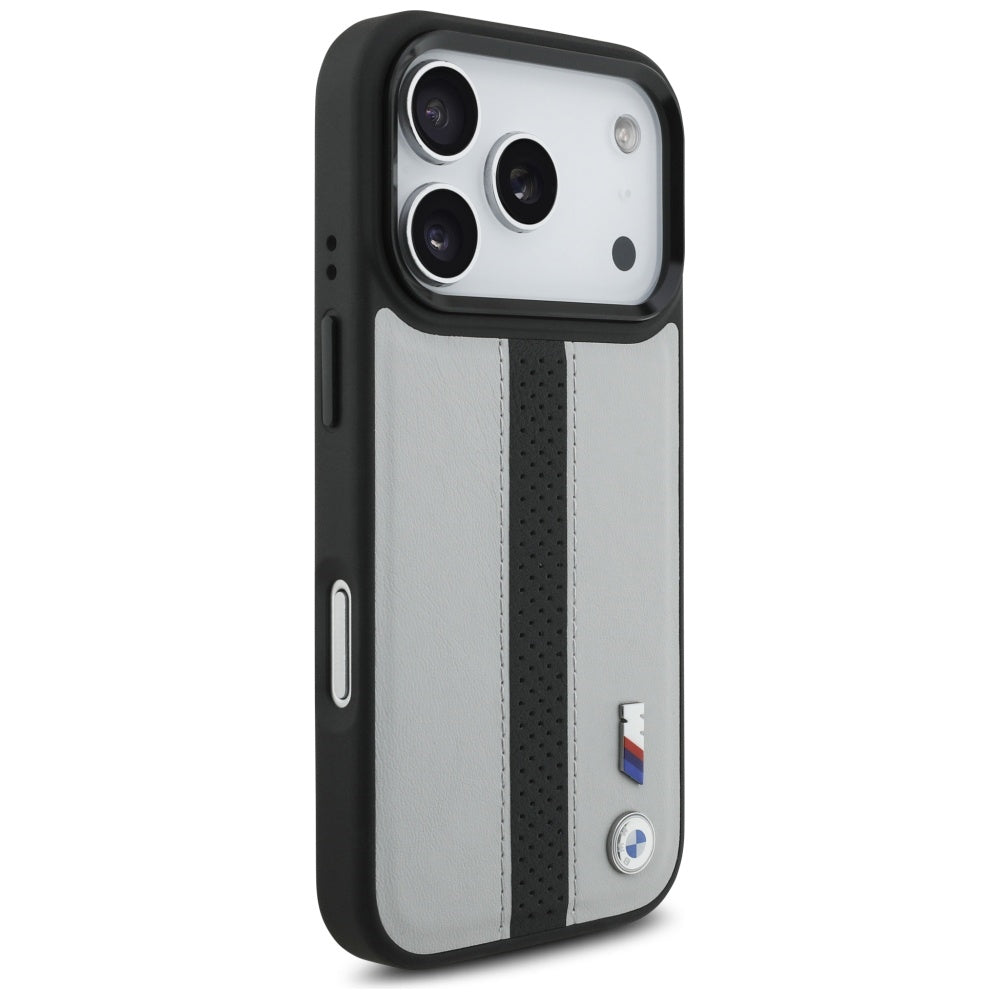 BMW M Perforeret Stripe Logo MagSafe Case til iPhone 17 Pro - Grå