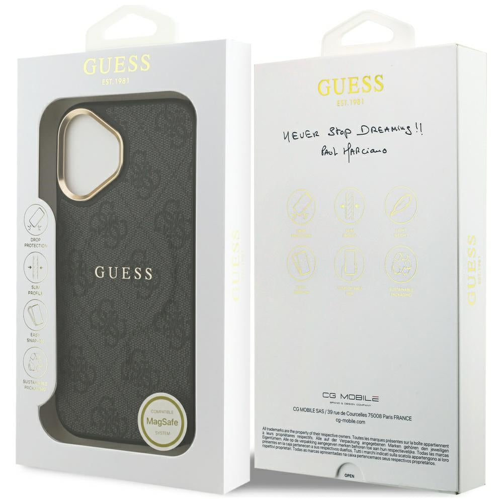 Guess 4G PU Classic Logo MagSafe case for iPhone 17 - black