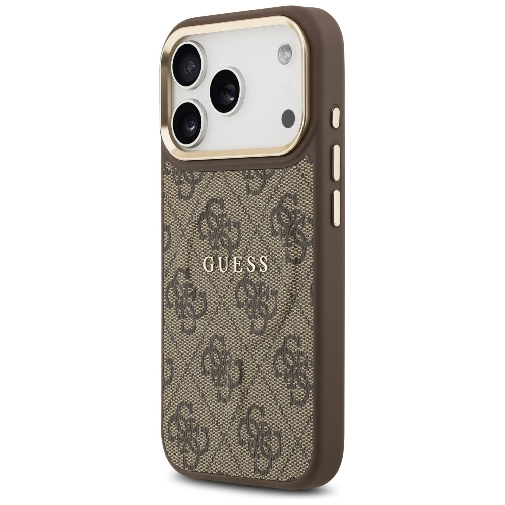 Guess 4G PU Classic Logo MagSafe Case til iPhone 17 Pro - Brunt