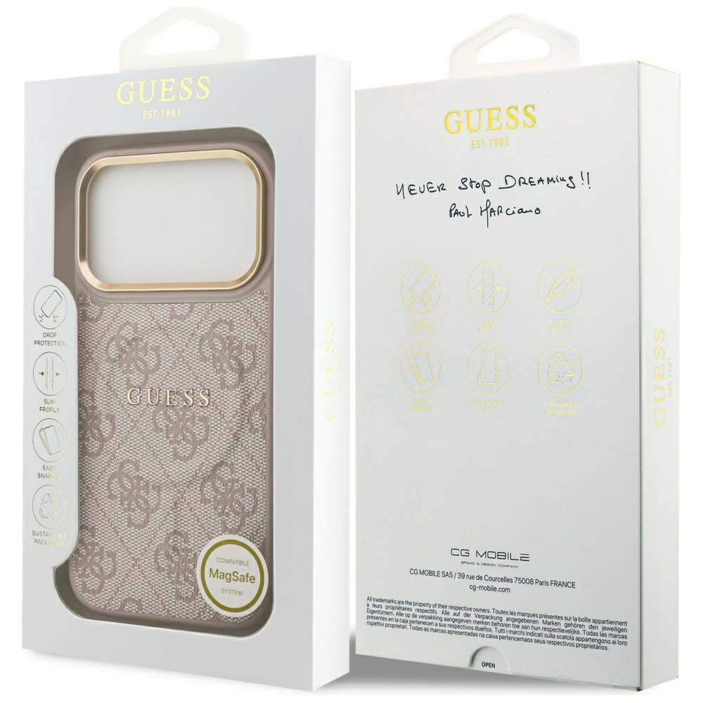 Guess 4G PU Classic Logo MagSafe Case til iPhone 17 Pro - Pink