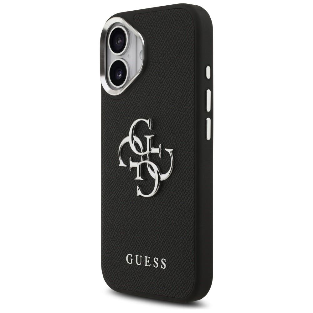 Guess Grained Big 4G Classic Logo-hylster til iPhone 17 - sort
