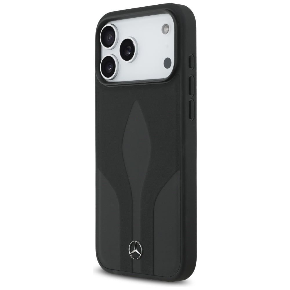 Mercedes Leather The Move MagSafe Case for iPhone 17 Pro Max - Black