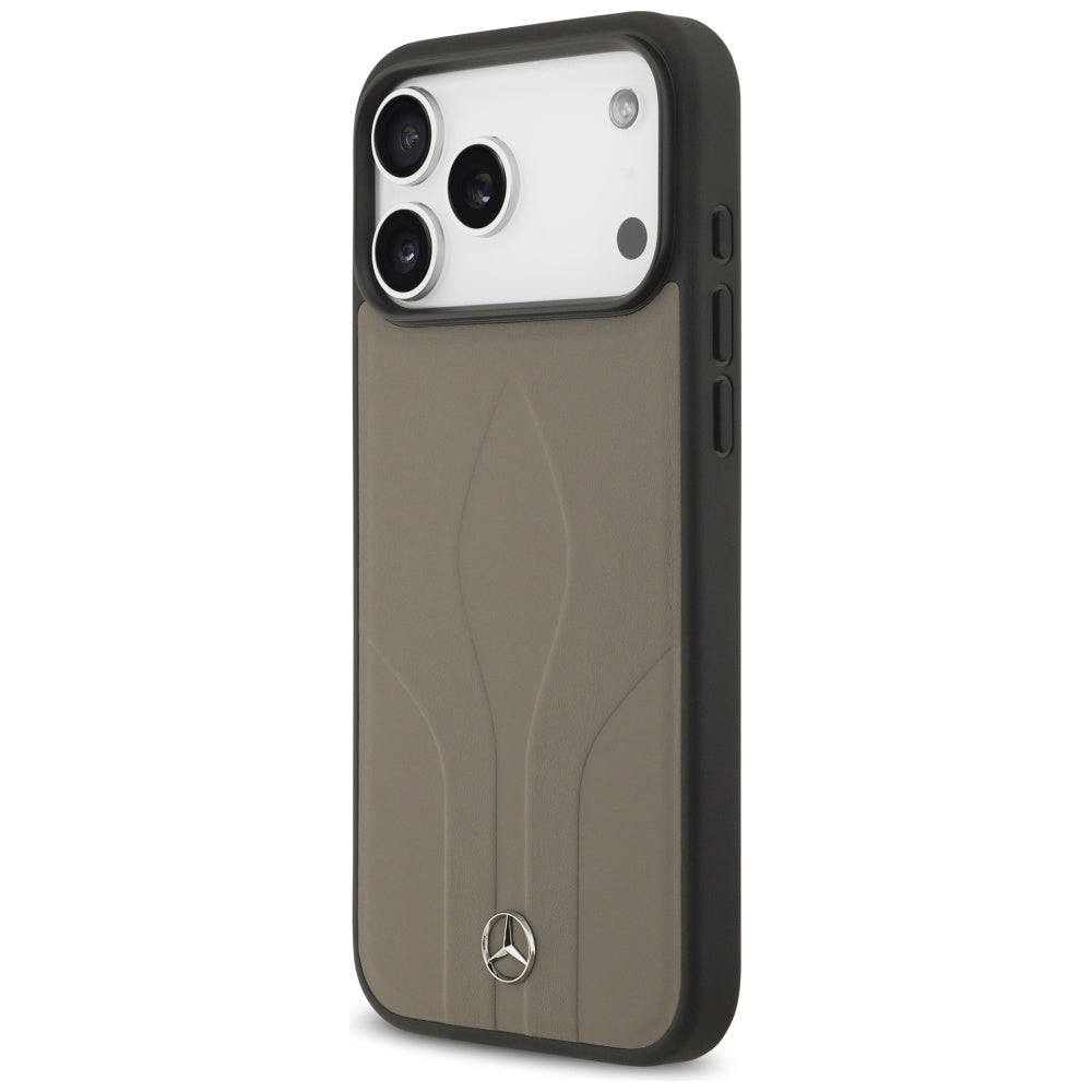 Mercedes læder The Move MagSafe Case til iPhone 17 Pro Max - Beige