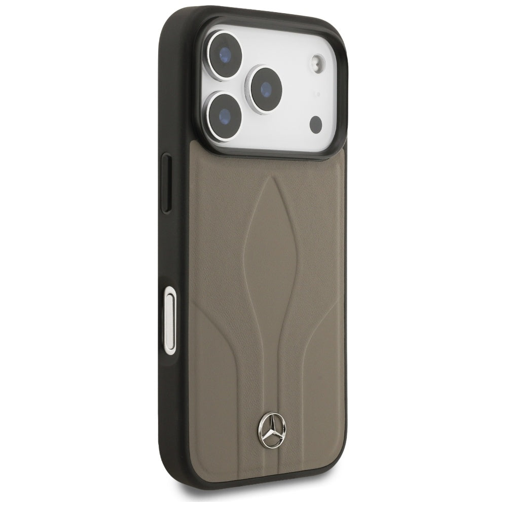 Mercedes læder The Move MagSafe Case til iPhone 17 Pro - Beige