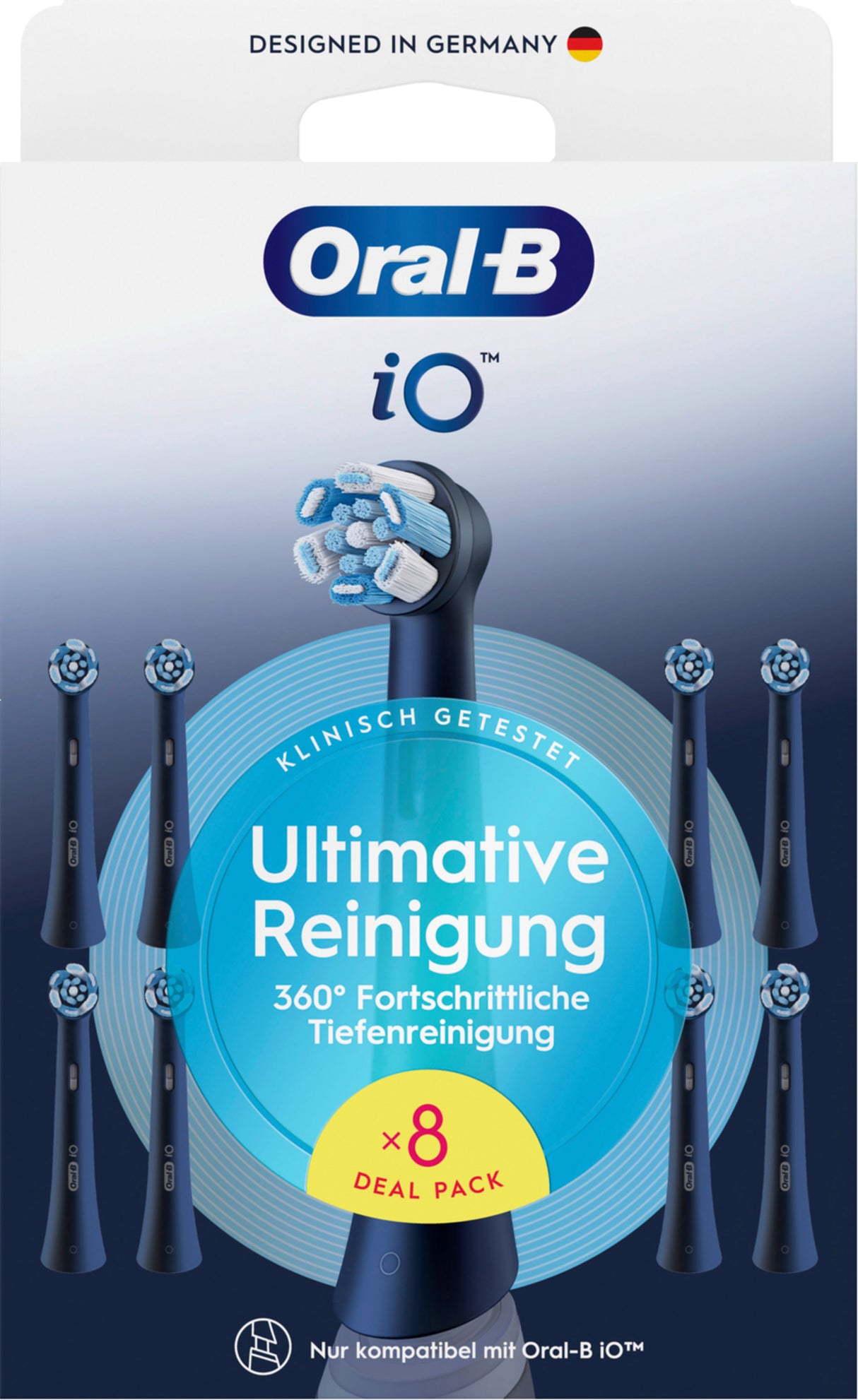 Oral-B iO Ultimate Clean Børstehoveder Sort, 8 stk.