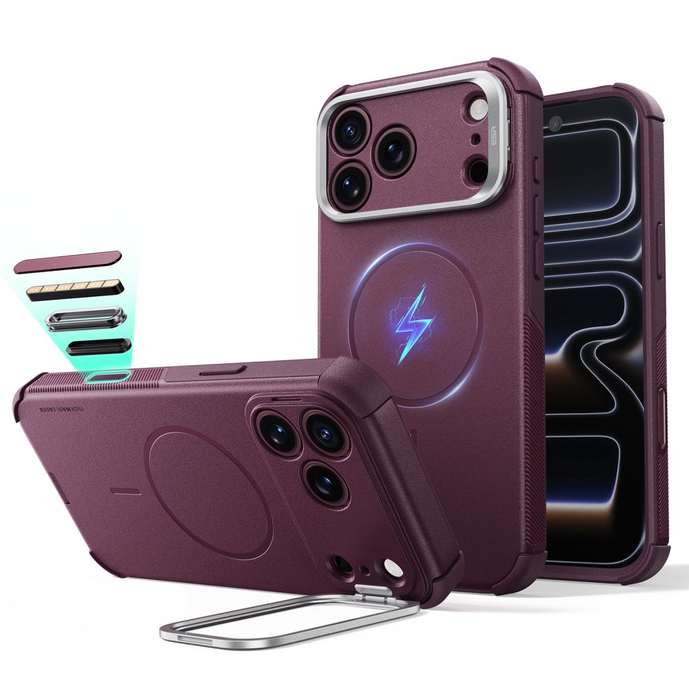 Esr Cyber Tough Støtte Magsafe Iphone 17 Pro / 18 Pro Dyb Burgundy