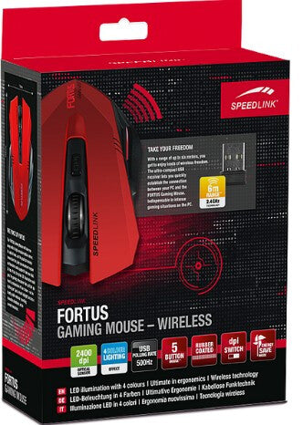 SPEEDLINK Fortus mus Spil Højre hånd RF trådløst Optisk 2400 dpi