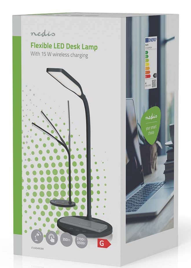 Nedis LED sort skrivebordslampe