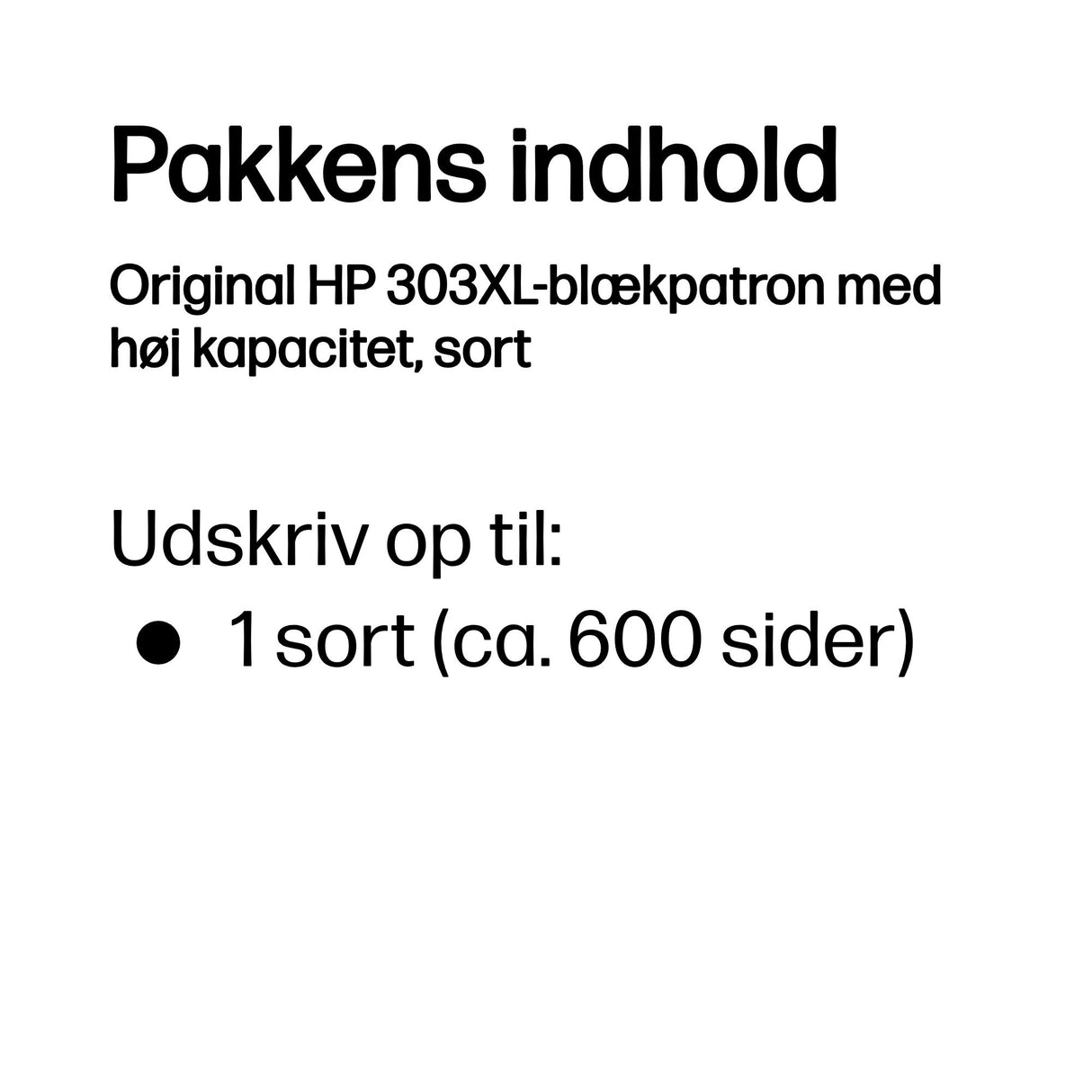HP 303XL Sort 600 sider blækpatron