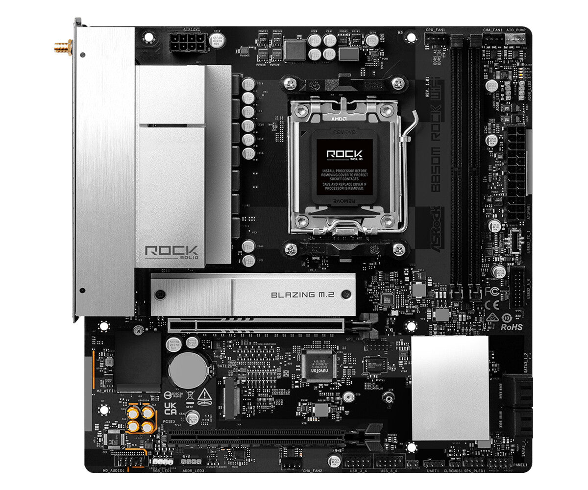 Asrock B850M Rock WiFi AMD B850 Sokkel AM5 micro ATX