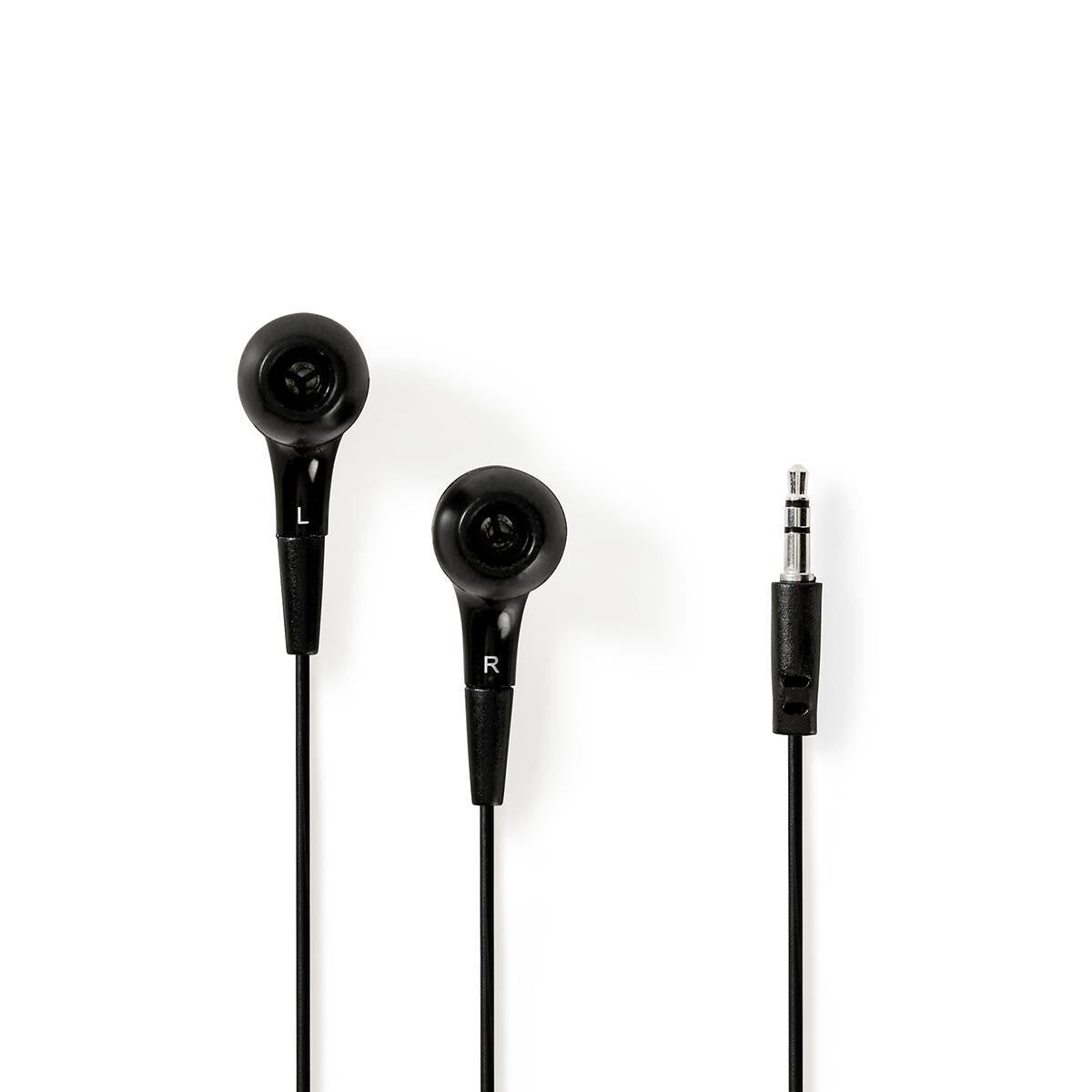 Nedis HPWD1001BK hovedtelefoner/headset Ledningsført I ørerne Musik Sort, Sølv