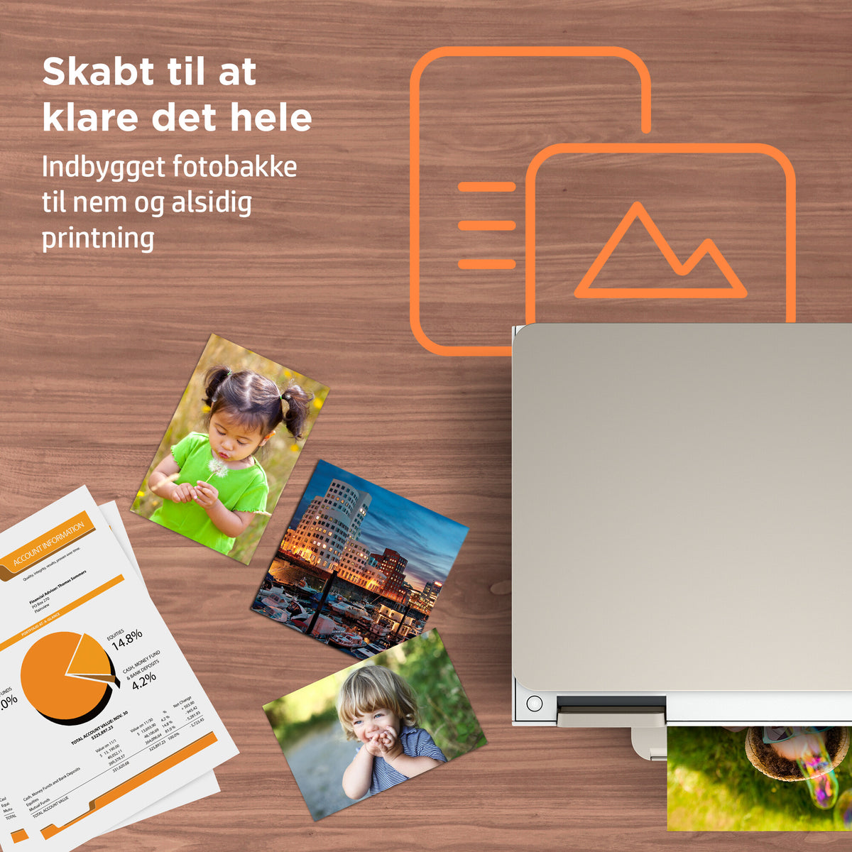 HP ENVY Inspire 7220e Trådløst All-in-One Farve Printer, Instant Ink; Kopimaskine, scanner