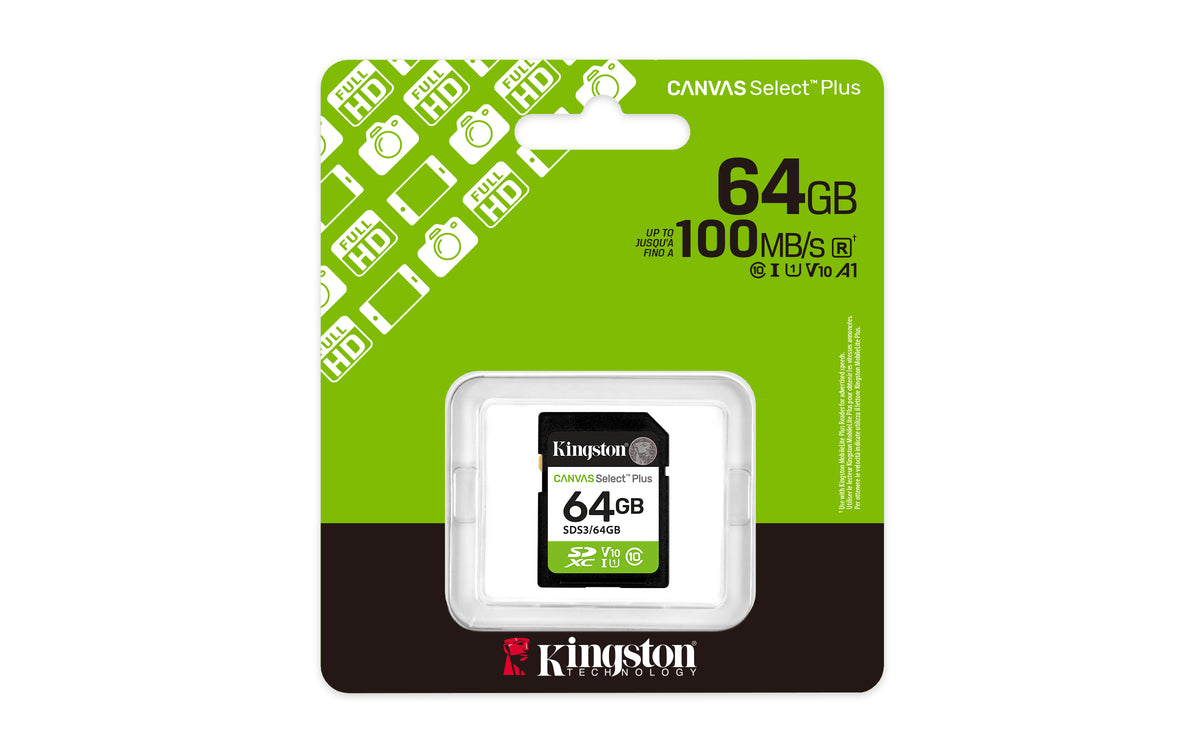 Kingston Canvas Select Plus SDXC UHS-I Memory Card 64GB 100MB/s