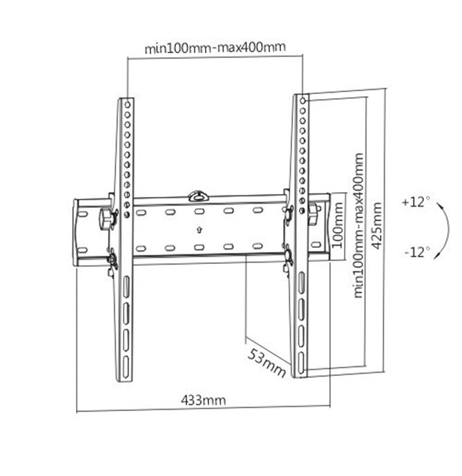 Gembird WM-55T-02 tv-beslag 139,7 cm (55") Sort