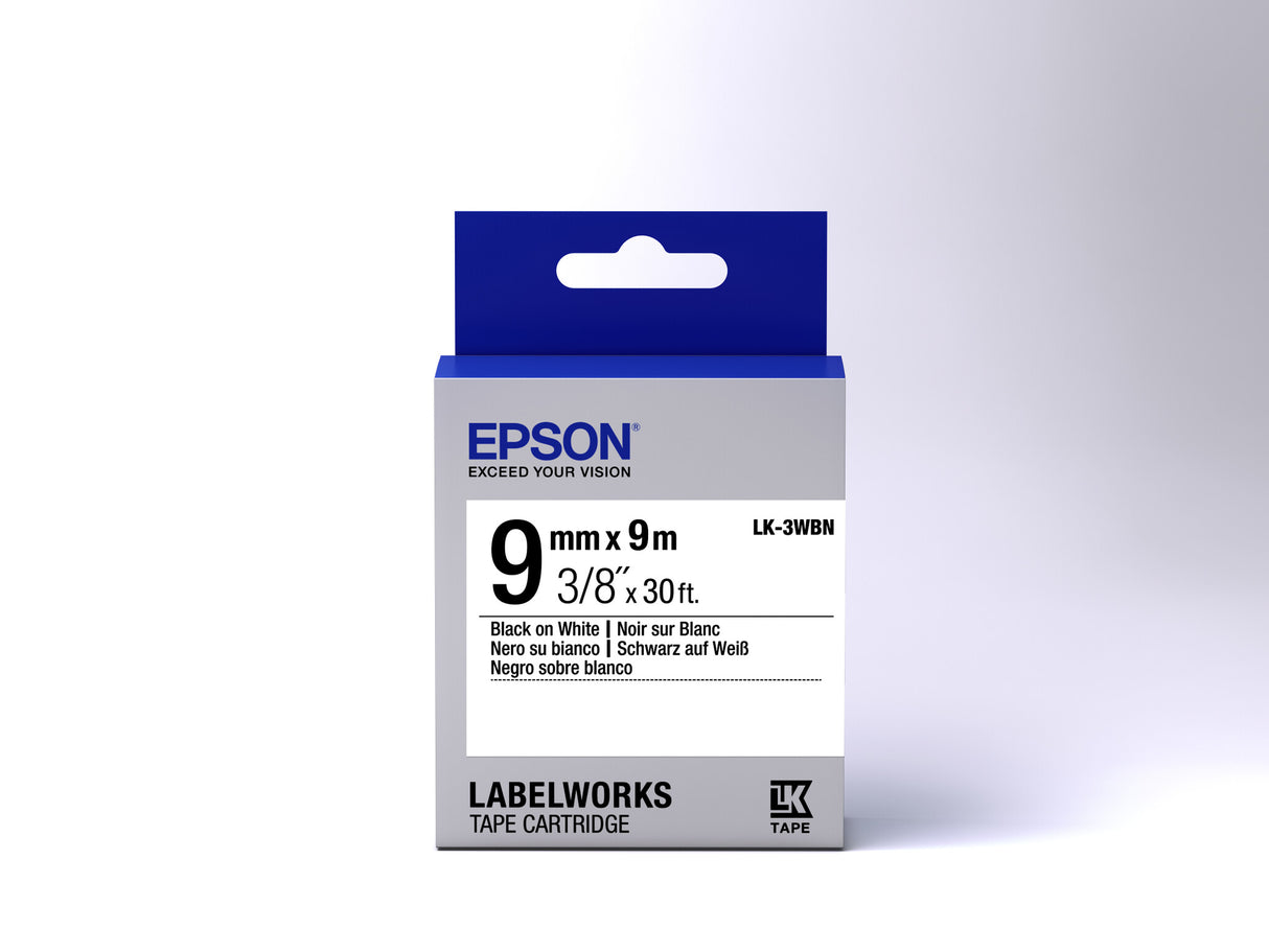 Epson LK-3WBN etiketbånd Sort på hvid