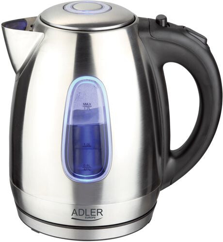 Adler AD1223 elkedel 1,7 L 2000 W Sort, Rustfrit stål